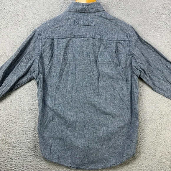 Duluth Trading Co. Shirt Flannel Mens Medium Blue Button Down Long Sleeve Pocket
